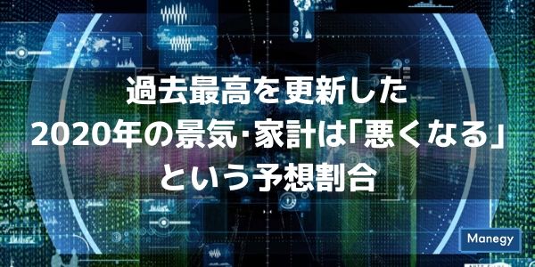 過去最高を更新した2020年の景気･家計は｢悪くなる｣という予想割合
