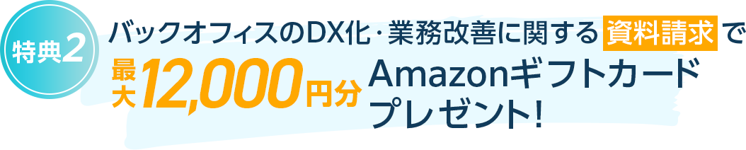 バックオフィスのDX化・業務改善に関する資料請求で最大12,000円分Amazonギフトカードプレゼント!